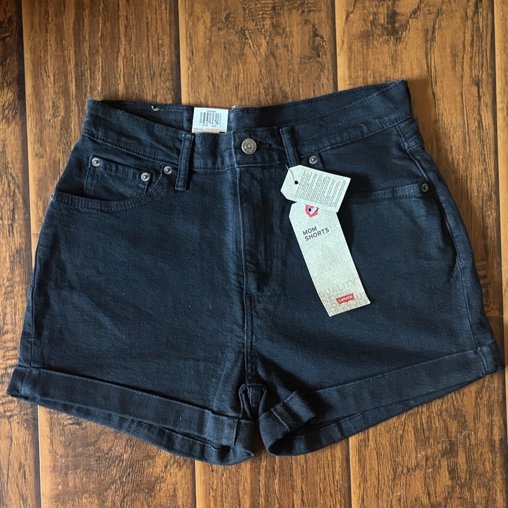 Levi's Women's Black High Waisted Denim Jean Shorts